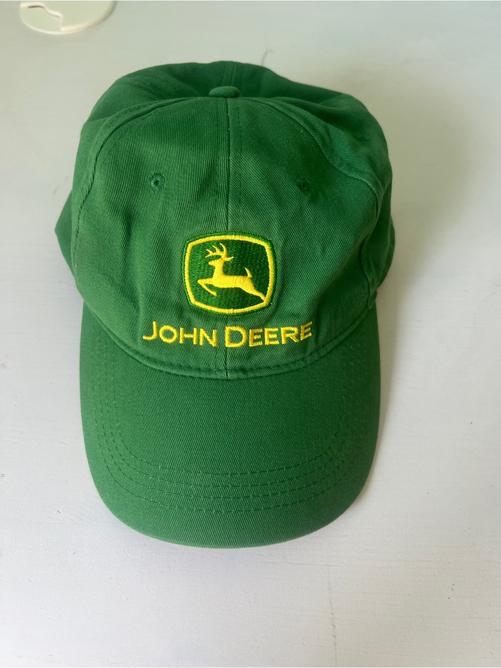 John Deere Green Adjustable Cap Yellow Logo "Nothing Runs Like a Deere"